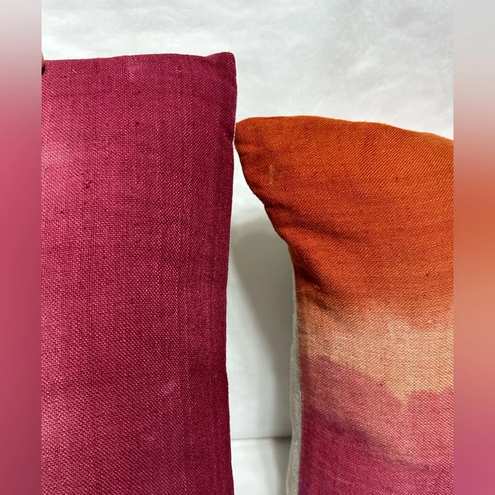 Orange and Pink Ombre Throw Pillows